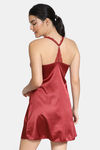 Zivame Satin Babydoll With Thong - Merlot — thumbnail 3
