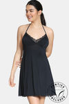 Zivame Lace N Mesh Babydoll With Thong - Anthracite — thumbnail 1
