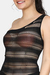 Zivame Lace N Mesh Skin Fit Babydoll - Black — thumbnail 4