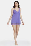 Zivame Ruby Spark Babydoll With Thong - Purple Corallite — thumbnail 4