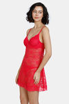 Zivame Beautiful Basic Knit Poly Babydoll - Rose Red — thumbnail 2