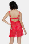 Zivame Beautiful Basic Knit Poly Babydoll - Rose Red — thumbnail 3