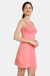 Zivame Disco Lace N Mesh Babydoll With Thong - Tea Rose — thumbnail 3
