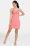 Zivame Disco Lace N Mesh Babydoll With Thong - Tea Rose — thumbnail 4