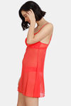 Zivame Lace N Mesh Babydoll With Thong - Hibiscus — thumbnail 2