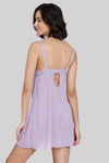 Zivame Lace N Mesh Babydoll With Thong - Violet Tulip — thumbnail 3