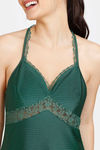 Zivame Non Padded Wirefree Relaxed Fit Lace Babydoll With Bikini Panty - Dark Green — thumbnail 5