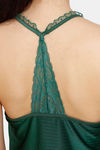 Zivame Non Padded Wirefree Relaxed Fit Lace Babydoll With Bikini Panty - Dark Green — thumbnail 6