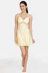 Zivame Non Padded Wirefree Relaxed Fit Lace Babydoll With Bikini Panty - Mellow Yellow — thumbnail 4
