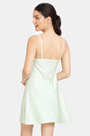 Zivame Non Padded Wirefree Relaxed Fit Lace Babydoll With Bikini Panty - Pastel Green — thumbnail 3