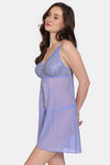 Zivame Primrose Lace Babydoll With Thong - Jacaranda — thumbnail 2
