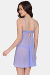Zivame Primrose Lace Babydoll With Thong - Jacaranda — thumbnail 3