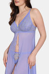 Zivame Primrose Lace Babydoll With Thong - Jacaranda — thumbnail 5