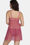 Zivame Lace N Mesh Babydoll with Thong - Malaga — thumbnail 3