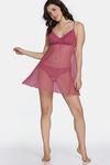 Zivame Lace N Mesh Babydoll with Thong - Malaga — thumbnail 4