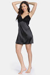 Zivame Silk N Satin Babydoll With Thong - Black — thumbnail 4