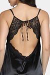 Zivame Silk N Satin Babydoll With Thong - Black — thumbnail 6