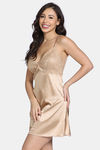 Zivame Silk N Satin Babydoll With Thong - Gold — thumbnail 2