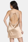 Zivame Silk N Satin Babydoll With Thong - Gold — thumbnail 3