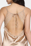 Zivame Silk N Satin Babydoll With Thong - Gold — thumbnail 6