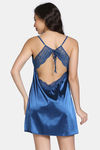 Zivame Silk N Satin Babydoll With Thong - Navy — thumbnail 3