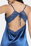 Zivame Silk N Satin Babydoll With Thong - Navy — thumbnail 6