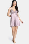 Zivame Silk N Satin Babydoll With Thong - Nutmeg — thumbnail 4