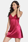 Zivame Silk N Satin Babydoll With Thong - Red — thumbnail 2