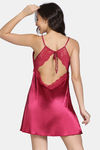 Zivame Silk N Satin Babydoll With Thong - Red — thumbnail 3