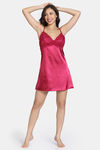 Zivame Silk N Satin Babydoll With Thong - Red — thumbnail 4