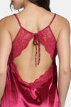 Zivame Silk N Satin Babydoll With Thong - Red — thumbnail 6