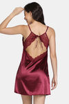 Zivame Silk N Satin Babydoll With Thong - Wine — thumbnail 3
