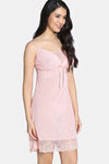Zivame Lace N Mesh Babydoll With Thong - Peach — thumbnail 2