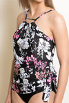Zivame Padded Tankini Set - Black N Print — thumbnail 5