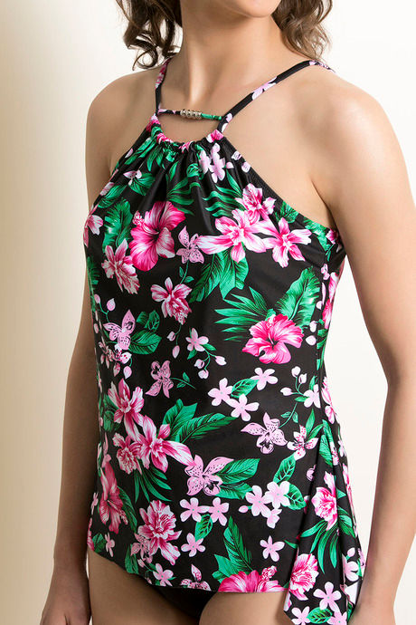 Zivame Padded Tankini Set - Green N Print — image 5