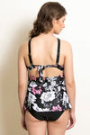 Zivame Padded Cross Back Tankini Set - Black N Print — thumbnail 3