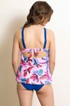 Zivame Padded Cross Back Tankini Set - Pink N Print — thumbnail 3