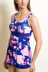 Zivame Flared Tankini Set- Blue N Print — thumbnail 5