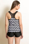 Zivame Padded Tankini Set- Black N Print — thumbnail 3