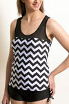 Zivame Padded Tankini Set- Black N Print — thumbnail 5
