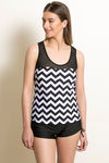 Zivame Padded Tankini Set- Black N Print — thumbnail 6