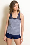 Zivame Padded Tankini Set- Blue N Print — thumbnail 6