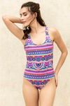Zivame Scooped Neck Padded Swimsuit- Pink N Print — thumbnail 6