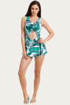 Zivame Padded Swim Dress - Green N Print — thumbnail 4