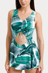 Zivame Padded Swim Dress - Green N Print — thumbnail 5