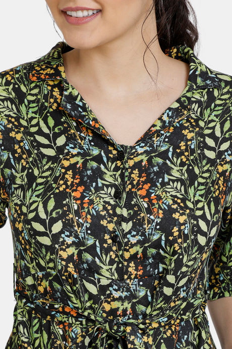Zivame Resort Printed Beach Romper -Black — image 4
