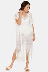 Zivame Lace N Mesh Swim Cover-Up - White — thumbnail 1