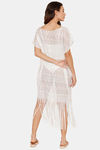 Zivame Lace N Mesh Swim Cover-Up - White — thumbnail 3
