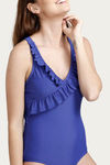 Zivame Ruffled Swimsuit- Blue — thumbnail 5
