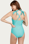 Zivame Ruffled Swimsuit- Turquoise — thumbnail 3